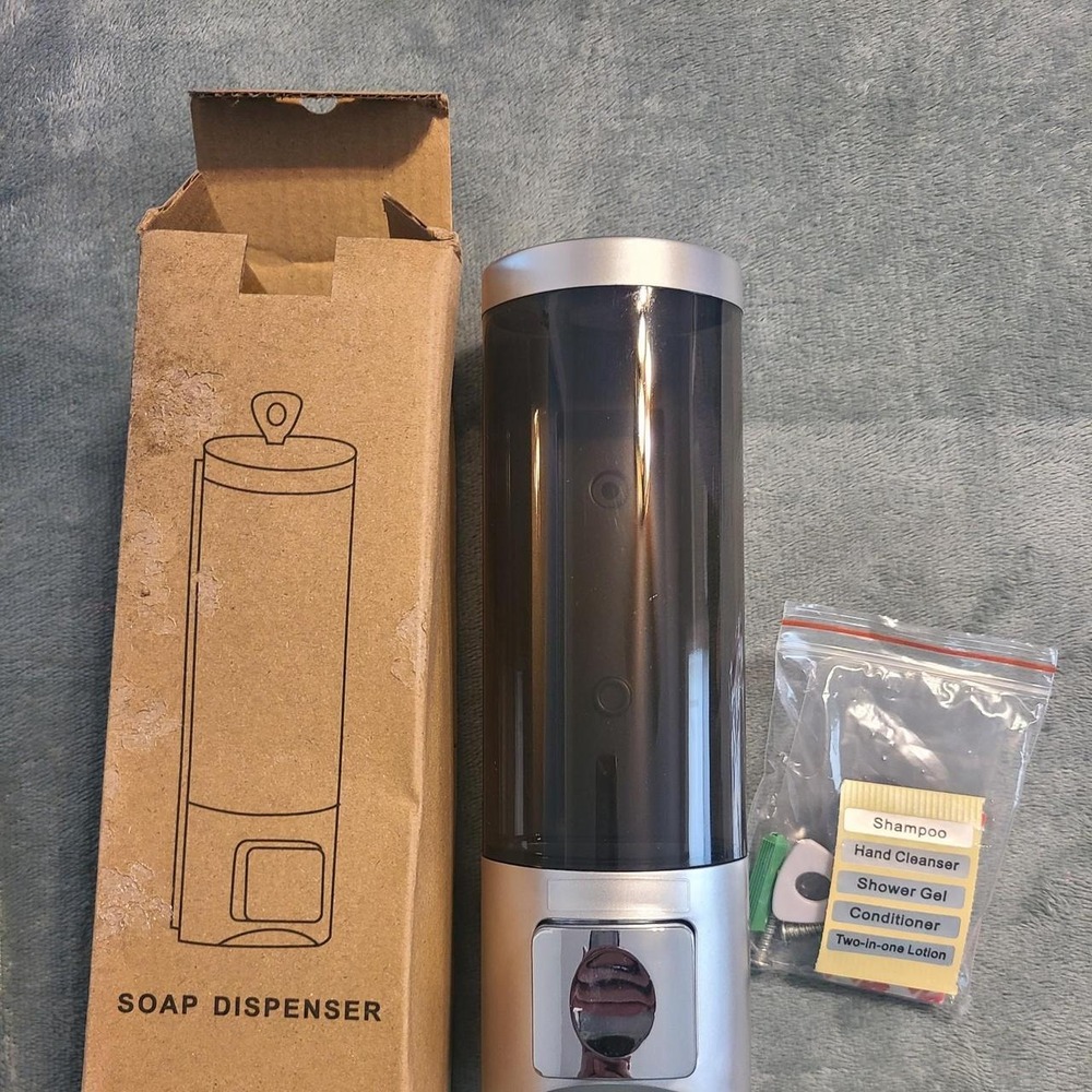 Wall Mounted Soap Dispenser Pump Silver Black Manual Liquid Dispenser New